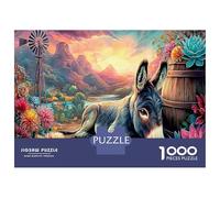 Rire âne 1000 Pièces Jeu De Réflexion en Carton Solide pour L'entraînement du Cerveau Montagne ânes idéal comme Activité De Vacances Et Puzzle-Cadeau Apprécié 52x38cm/1000pcs