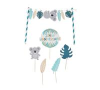 Rire & Conffetis, Kit Décoration de Gâteau d'Anniversaire 10 pièces Koala