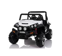 RIRICAR Buggy électrique Enfants 24V 2 Places RSX, Blanc, 4x4 Voiture électrique Enfants avec télécommande 2.4Ghz, Batterie: 2x12 V, 4 x Moteur 12V 45W, 3-8 Ans
