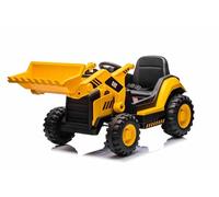 RIRICAR Pelle électrique Caterpillar sous Licence avec Godet incliné, siège Simple, Jaune, entrée USB sur Lecteur MP3, Propulsion arrière avec 2 Moteurs de 30W et Batterie au Lithium.