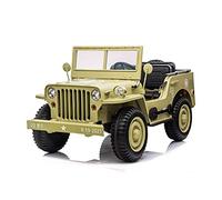 RIRICAR Voiture électrique Enfants 12V 3 Places USA Army, 4x4 électrique Enfants avec télécommande 2,4 GHz, 4x4, Lecteur MP3 avec entrée USB/SD, Éclairage LED, Batterie 12V14AH