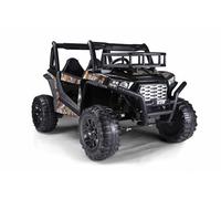 RIRICAR Voiture électrique Enfants 24V 2 Places UTV avec télécommande 2,4 GHz, Noir, Buggy électrique Enfant, Moteurs 2 X 200 W, Batterie Lithium, lumières LED, Roues EVA Souples, Lecteur MP3/USB/SD