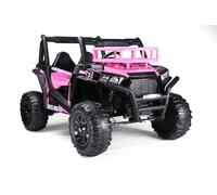 RIRICAR Voiture électrique Enfants 24V 2 Places UTV avec télécommande 2,4 GHz, Rose, Buggy électrique Enfant, Moteurs 2 X 200 W, Batterie Lithium, lumières LED, Roues EVA Souples, Lecteur MP3/USB/SD