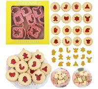 Ririess Lot de 10 mini emporte-pièces en plastique, 32 styles de moules en forme de bonhomme en pain d'épices pour Noël, l'hiver, les vacances, la pâtisserie