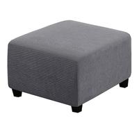 RIRWICM Housses De Pouf CarréEs, Housse De Tabouret en Tissu Jacquard éPais Extensible Amovible Et Lavable, Housse De Protection Souple avec éLastique en Bas pour Poufs De Rangement (Dark Gray)