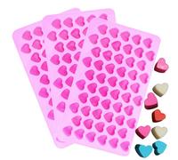 Risai 1pc Heart Silicone Mould, 55 Hearts Non-Stick Chocolate Candy Ice Jelly Sweets Molds, DIY Wax Melt Moulds, Baking Cake Topper Decoration