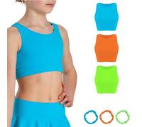Risalti Brassiere Fille Américaine Microfibre 3Pcs - Top Fille, Crop Top Fille, Crop Top Enfant Fille, Soutiens-Gorge Fille, Brassière Fille, Top Sport, Free Bracelets - Made in Italy