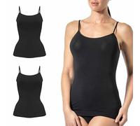 Risalti Débardeur Femme Bambou Épaule Étroite 2Pcs - Top Femme, Plus Doux Que Le Debardeur Femme Coton Lot, Haut Femme, Débardeurs Femme, Caraco Femme sans Couture - Made in Italy