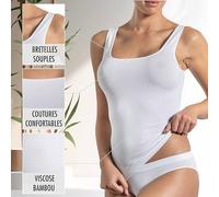 Risalti Débardeur Femme Bambou Épaule Larges 2Pcs - Top Femme, Plus Doux Que Le Debardeur Femme Coton Lot, Haut Femme, Débardeurs Femme, Caraco Femme sans Couture - Made in Italy