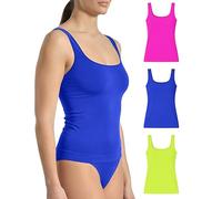 Risalti Débardeur Femme en Microfibre Épaule Large 3 pièces - Débardeur Femme Élégant, Plus Doux Que Le Débardeur Coton, Caraco Femme sans Couture, sous-vêtements - Made in Italy
