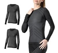 Risalti Débardeur Thermique Femme Élastiques Respirants, Manches Longue 2 Pcs - Tee Shirt Femme, Haut Thermique, Made in Italy