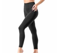 Risalti Legging pour femme, couvrant le ventre, legging taille haute, contouring, microfibre extensible, opaque, legging de sport pour femme, sans couture, fabriqué en Italie, Noir , XXL