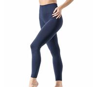 Risalti Legging pour femme, couvrant le ventre, legging taille haute, contouring, microfibre extensible, opaque, legging de sport pour femme, sans couture, fabriqué en Italie, bleu, XXL