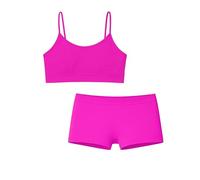 Risalti Set Brassière et Shorty Fille Microfibre Seamless - Ensemble Intérieur Fille Doux Sans Coutures ni Étiquettes, Gymnastique et Danse, Bracelet Coloré Inclus - Made in Italy