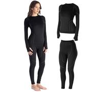 Risalti sous Vetement Thermique Femme Laine Merino Tech - Ensemble Thermique Femme Hiver avec Haut Et Collant en Laine Mérinos Premium Et Dryarn, Seamless, Respirant, Thermorégulant - Made in Italy