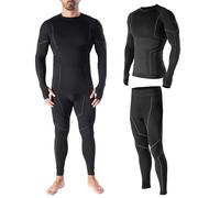 Risalti sous Vetement Thermique Homme Laine Merino Tech - Ensemble Thermique Homme Hiver avec Haut Et Collant en Laine Mérinos Premium et Dryarn, Seamless, Respirant, Thermorégulant - Made in Italy