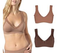 Risalti Soutien Gorge Dentelle 2 Pcs - Brassière Femme sans Armature, Support Léger, Dentelle, Soutiens-Gorge, sans Coutures - Made in Italy