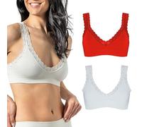 Risalti Soutien Gorge Dentelle 2 Pcs - Brassière Femme Support Léger, Dentelle, Soutiens-Gorge, Brassière Femme sans Coutures - Made in Italy