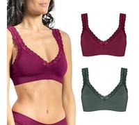 Risalti Soutien-Gorge sans Armature Dentelle 2 Pcs - Brassière Femme Support Léger, sans Coutures - Made in Italy