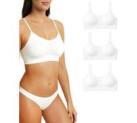 Risalti Soutien Gorge sans Armature Épaules Étroites 3 Pcs - Brassiere Femme sans Armature en Microfibre, Élastique et Confortable Seamless Bra, Top Lingerie - Made in Italy