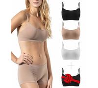Risalti Soutien Gorge sans Armature Épaules Étroites 3 pièces - Brassiere Femme sans Armature en Microfibre, Top Brassière Femme, Lingerie Femme Élastiqué sans Coutures - Made in Italy