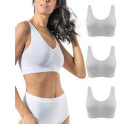 Risalti Soutien Gorge sans Armature Épaules Large 3 Pcs - Brassiere Femme sans Armature en Microfibre, Élastique et Confortable Seamless Bra, Top Lingerie - Made in Italy