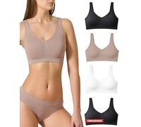 Risalti Soutien Gorge sans Armature Épaules Large 3 pièces - Brassière Femme en Microfibre, Top Brassière, Lingerie Élastiquée sans Coutures - Made in Italy