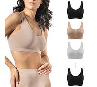 Risalti Soutien Gorge sans Armature Épaules Large 3 pièces - Brassiere Femme sans Armature en Microfibre, Top Brassière Femme, Lingerie Femme Élastiqué sans Coutures - Made in Italy