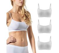 Risalti Soutien-gorge sans armatures à l'épaule étroite, 3 pièces, en microfibre, brassière top pour femme, soutien-gorge élastique, sous-vêtements pour femme, sans couture, fabriqué en Italie, L/XL