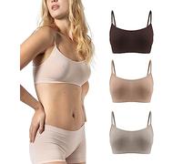 Risalti Soutien-gorge sans armatures à l'épaule étroite, 3 pièces, en microfibre, brassière top pour femme, soutien-gorge élastique, sous-vêtements pour femme, sans couture, fabriqué en Italie, S/M