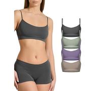 Risalti Soutien-gorge sans armatures Épaule étroite Eco Friendly 4pcs - Brassiere femme, soutien-gorge femme en microfibre douce Yees Green, Seamless Bra, sous-vêtements durables et respirants