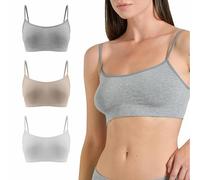 Risalti Soutiens-Gorge Femme Bambou Épaules Étroites 3 Pc - Soutien Gorge sans Armature Support Léger, Brassiere Femme sans Armature, Soutiens-Gorge Classiques sans Coutures- Made in Italy