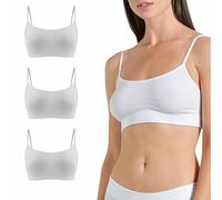 Risalti Soutiens-Gorge Femme Bambou Épaules Étroites 3 Pc - Soutien Gorge sans Armature Support Léger, Brassiere Femme sans Armature, Soutiens-Gorge Classiques sans Coutures- Made in Italy