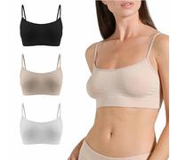 Risalti Soutiens-Gorge Femme Bambou Épaules Étroites 3 Pc - Soutien Gorge sans Armature Support Léger, Brassiere Femme sans Armature, Soutiens-Gorge Classiques sans Coutures- Made in Italy