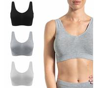 Risalti Soutiens-Gorge Femme Bambou Épaules Large 3 Pc - Soutien Gorge sans Armature Support Léger, Brassiere Femme sans Armature, Soutiens-Gorge Classiques sans Coutures- Made in Italy