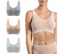 Risalti Soutiens-Gorge Femme Bambou Épaules Large 3 Pc - Soutien Gorge sans Armature Support Léger, Brassiere Femme sans Armature, Soutiens-Gorge Classiques sans Coutures- Made in Italy