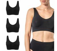 Risalti Soutiens-Gorge Femme Bambou Épaules Large 3 Pc - Soutien Gorge sans Armature Support Léger, Brassiere Femme sans Armature, Soutiens-Gorge Classiques sans Coutures- Made in Italy