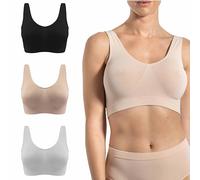 Risalti Soutiens-Gorge Femme Bambou Épaules Large 3 Pc - Soutien Gorge sans Armature Support Léger, Brassiere Femme sans Armature, Soutiens-Gorge Classiques sans Coutures- Made in Italy