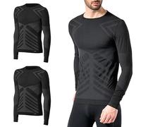 Risalti T Shirt Homme Thermique Manches Lounges Energy 2Pcs - sous Vetement Homme Thermique élastiques, Haut Thermique Homme Respirants, Tshirt Homme sans Couture - Made in Italy