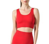 Risalti Top femme de sport en microfibre élastique, idéal pour le sport, mais aussi pour un look décontracté, soutien-gorge de sport Ilena, rouge, S/M