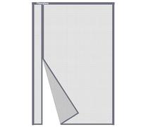 Risareyi Magnétique Moustiquaire Porte Fenetre 100x235cm, Gris Maille Fibre de Verre, Ouverture Latérale Rideau Moustiquaire Aimantée para Balcon, Anti-Insectes, Fermeture Automatique