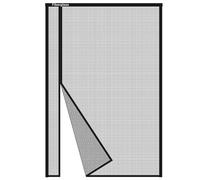 Risareyi Magnétique Moustiquaire Porte Fenetre 90x220cm, Noir Maille Fibre de Verre, Ouverture Latérale Rideau Moustiquaire Aimantée para Balcon, Anti-Insectes, Fermeture Automatique