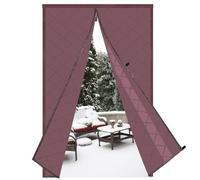 Risareyi Magnétique Rideau de Porte 110x240cm, Marron Rideau Thermique Isolant Anti Froid, Coton Couverture pour porte d'entrée en Hiver, Sans Perçage, Fermeture Automatique