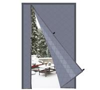 Risareyi Magnétique Rideau de Porte 145x205cm, Gris Rideau Thermique Isolant Anti Froid, Ouverture Latérale, Coton Couverture pour Porte d'entrée, Fermeture Automatique