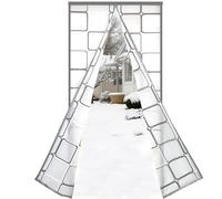 Risareyi Magnétique Rideau de Porte Isolant Thermique 60x215cm, EVA Semi-Transparent Rideau Thermique Isolant Anti Froid Porte Entrée, Coupe-vent, Imperméable, Fermeture Automatique, Gris Bord