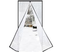 Risareyi Magnétique Rideau de Porte Isolant Thermique 95x225cm, EVA Translucide Rideau Thermique Isolant Anti Froid Porte Entrée, Coupe-vent, Imperméable, Fermeture Automatique, Noir Bord