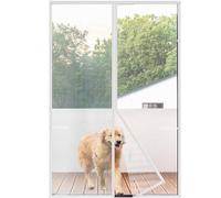 Risareyi Moustiquaire Aimantée Moustiquaire Porte Fenetre 105x220cm, Blanc Rideau Moustiquaire pour Porte Fenetre Respirable avec Bande Adhésive Fermeture Automatique, Anti-insectes Anti Moustique