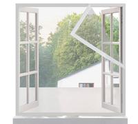 Risareyi Moustiquaire Fenetre 55x115cm, en Fibre de Verre Blanc Maille Très Dense, Moustiquaire Fenêtre Sans perçage, Avec Bande Adhésive-2cm de Largeur, Anti Mouches Maille Rideaux