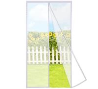 Risareyi Moustiquaire Fenetre Magnetique 140x140cm, Blanc - Maille Rideau Moustiquaire Aimantée pour Porte Fenetre, Anti-moustiques, avec Bande Adhésive