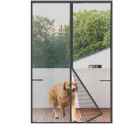 Risareyi Moustiquaire Porte Fenetre 110x210cm, Gris Rideau Moustiquaire Porte Magnétique Anti Mouches Moustiquaire Aimantée pour Porte d’Entrée Balcon Fenêtres, Respirable Maille Ultra Résistante